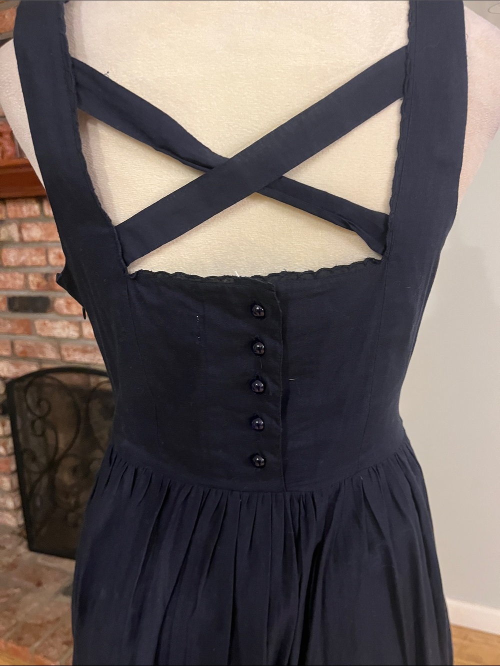 Moulinette Soeurs Navy Eyelet Midi Dress - Picture 5 of 5